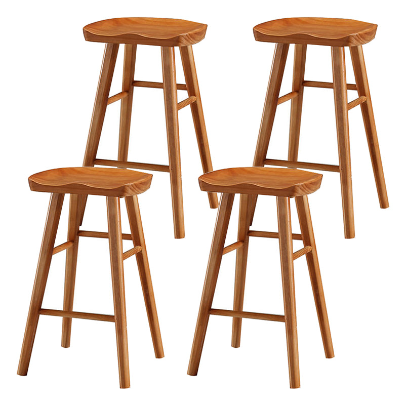 Tabouret de bar en bois moderne, siège profilé, repose-pieds d'intérieur sans dossier, tabouret de comptoir