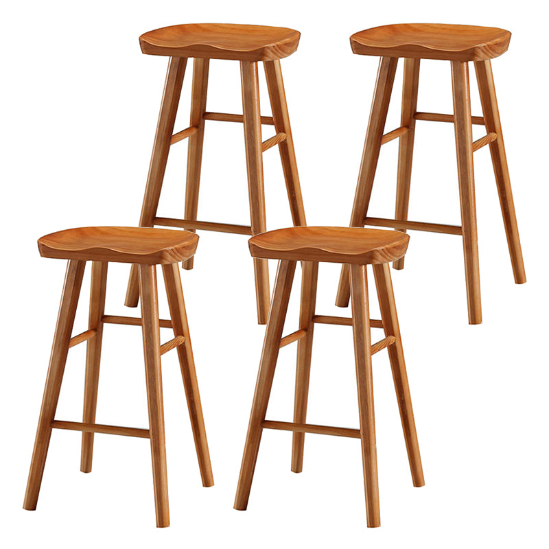 Tabouret de bar en bois moderne, siège profilé, repose-pieds d'intérieur sans dossier, tabouret de comptoir