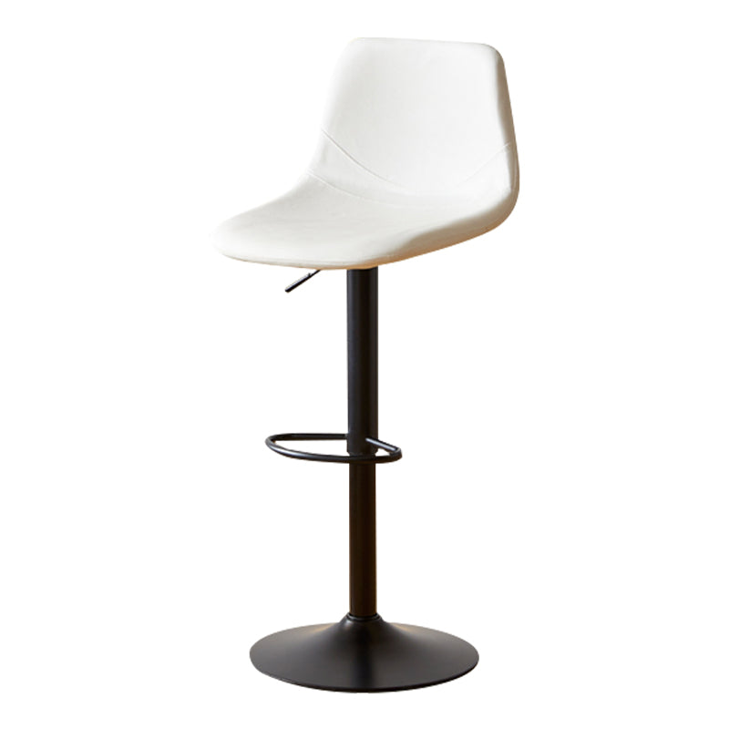 Taburete de bar de cuero moderno, reposapiés, cubo, taburete de mostrador interior ajustable