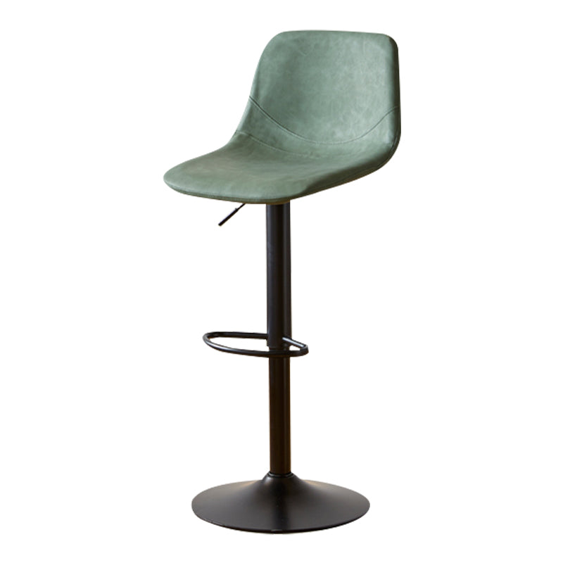 Taburete de bar de cuero moderno, reposapiés, cubo, taburete de mostrador interior ajustable