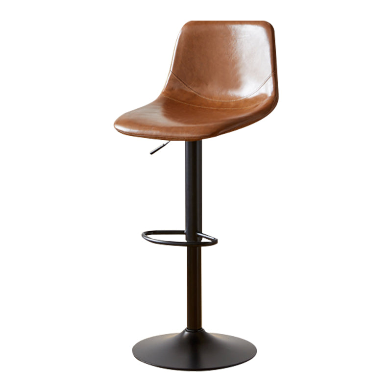 Taburete de bar de cuero moderno, reposapiés, cubo, taburete de mostrador interior ajustable