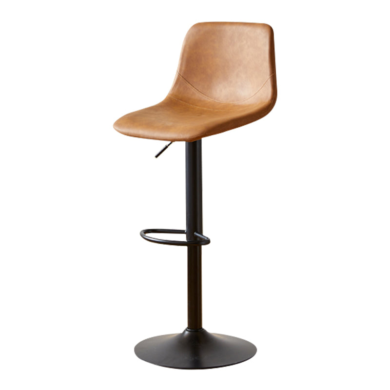 Taburete de bar de cuero moderno, reposapiés, cubo, taburete de mostrador interior ajustable