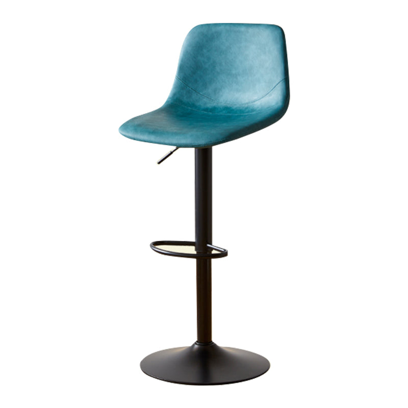 Taburete de bar de cuero moderno, reposapiés, cubo, taburete de mostrador interior ajustable