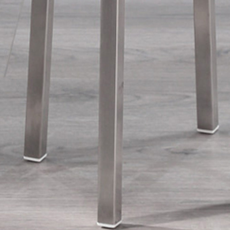 Silver Industrial 29.5" H Barstool Glossy Stainless Steel Brushed Tall Stool 1 Piece