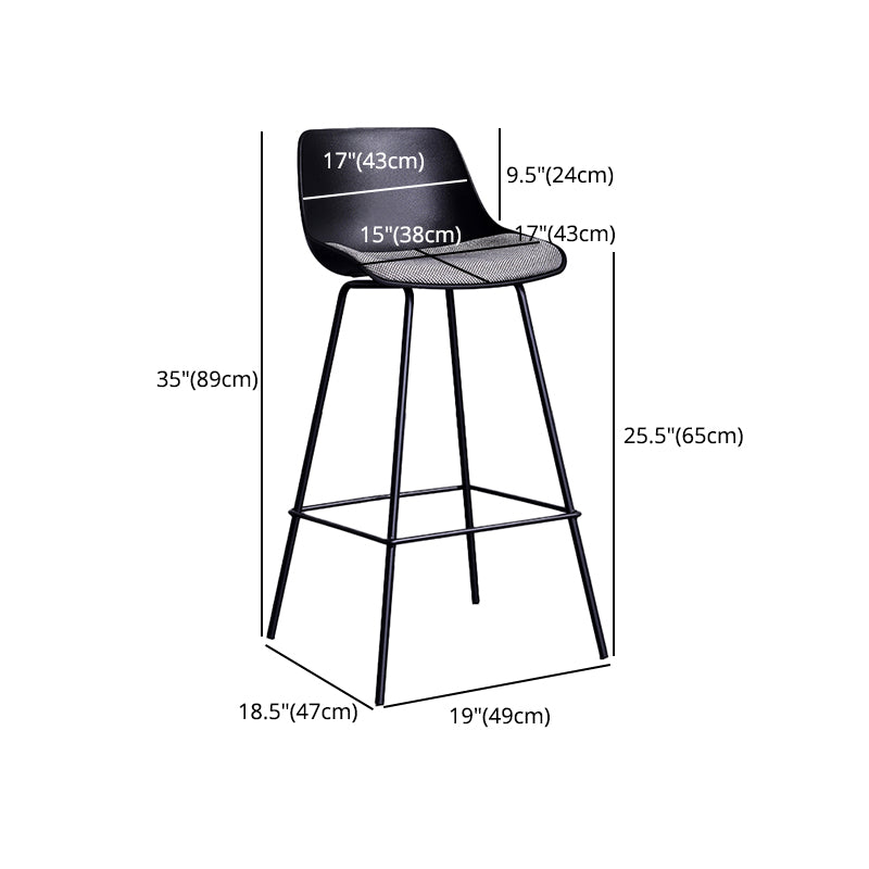 Tabouret de bar industriel rembourré blanc, haut d'intérieur noir avec siège baquet
