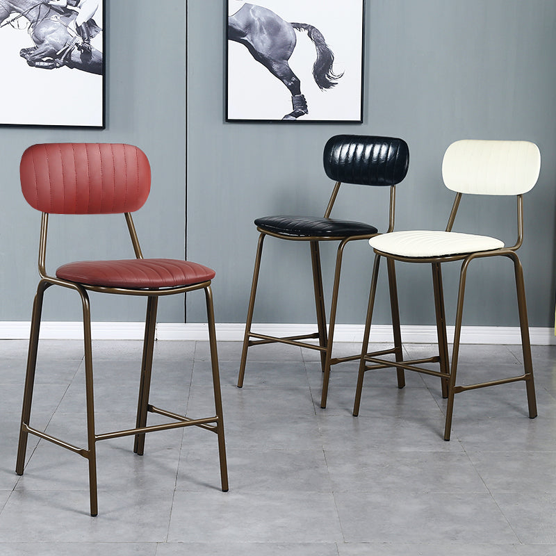 Taburete de bar de cuero envejecido rectangular acolchado Taburete alto industrial para interiores