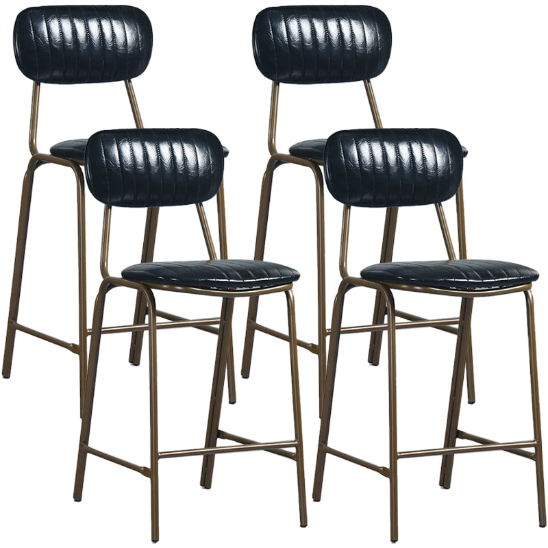 Taburete de bar de cuero envejecido rectangular acolchado Taburete alto industrial para interiores