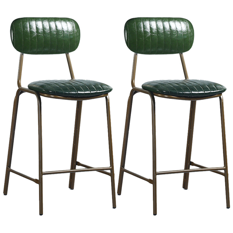 Taburete de bar de cuero envejecido rectangular acolchado Taburete alto industrial para interiores