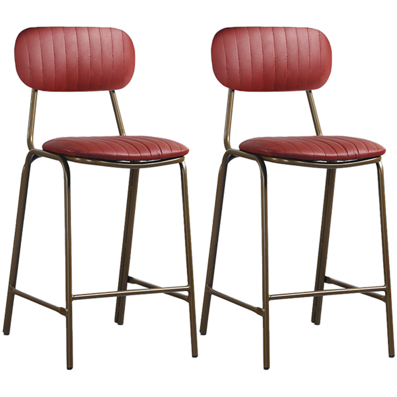 Taburete de bar de cuero envejecido rectangular acolchado Taburete alto industrial para interiores