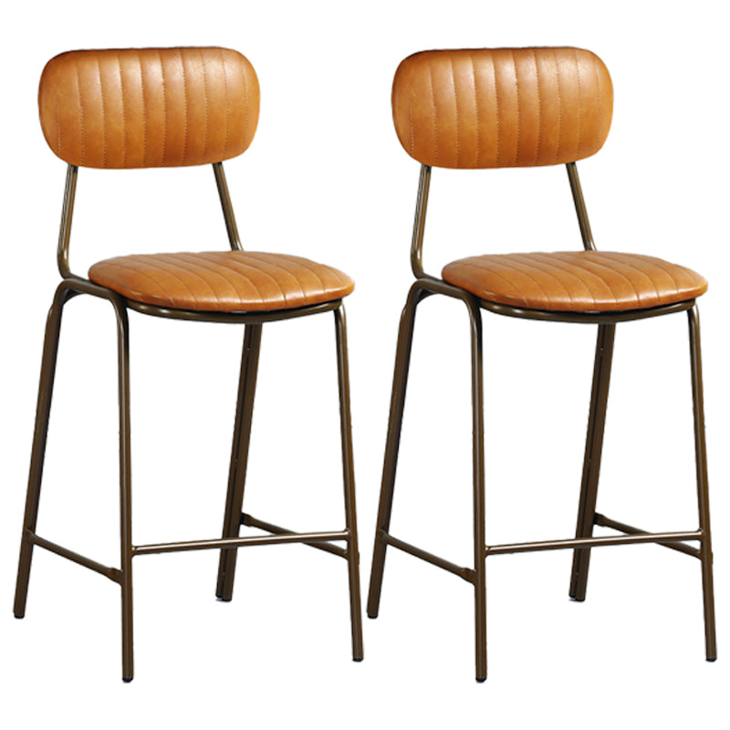 Taburete de bar de cuero envejecido rectangular acolchado Taburete alto industrial para interiores