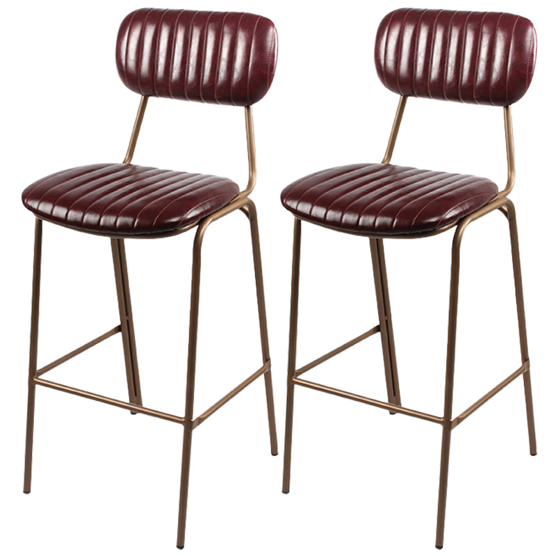 Tabourets de comptoir scandinaves en or, tabourets de bar d'intérieur sans bras en cuir de fer