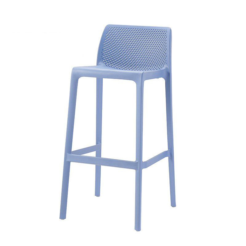 Taburetes de bar interiores apilables de plástico escandinavo con respaldo bajo