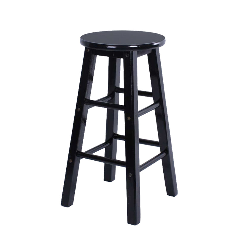 Modern Armless Counter Stool Wood Household Bar Stool with Pedal