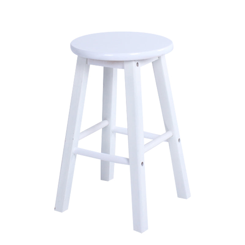 Modern Armless Counter Stool Wood Household Bar Stool with Pedal