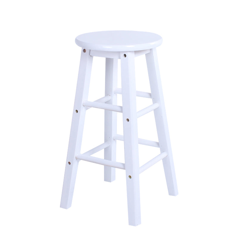 Modern Armless Counter Stool Wood Household Bar Stool with Pedal