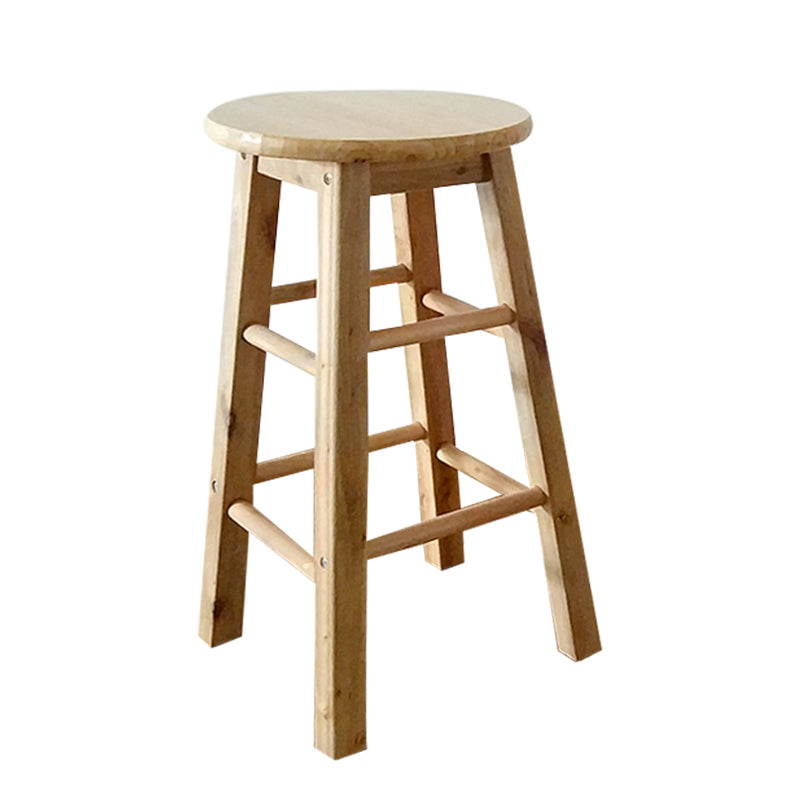 Modern Armless Counter Stool Wood Household Bar Stool with Pedal