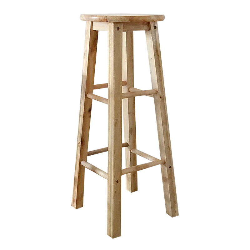Modern Armless Counter Stool Wood Household Bar Stool with Pedal