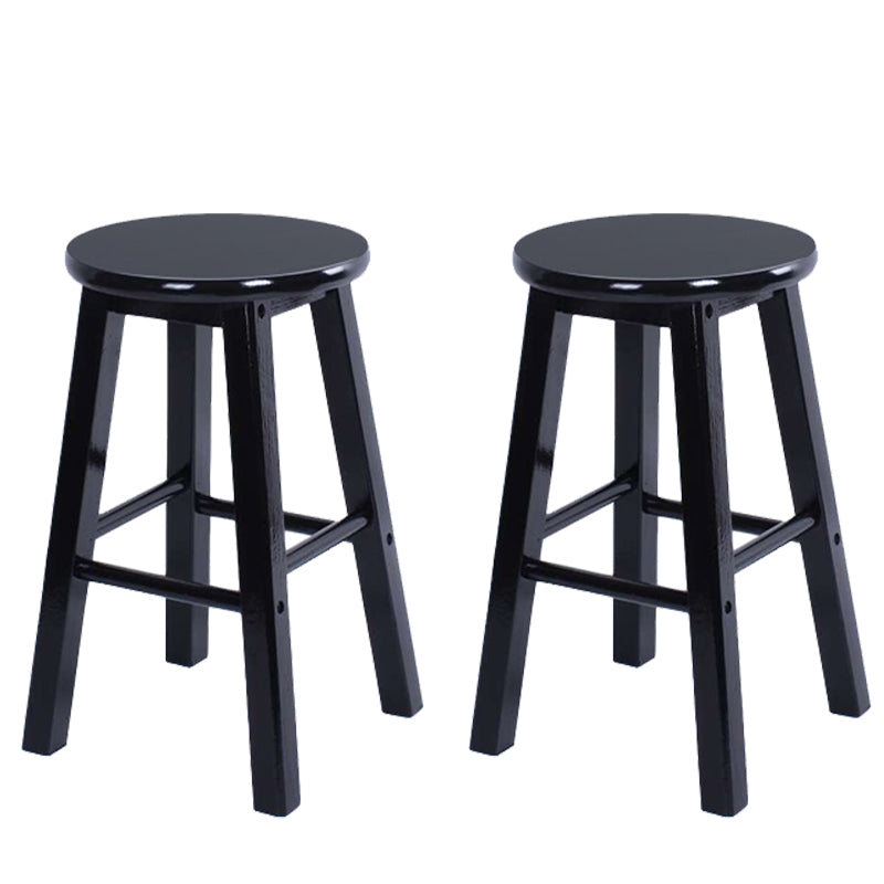 Modern Armless Counter Stool Wood Household Bar Stool with Pedal