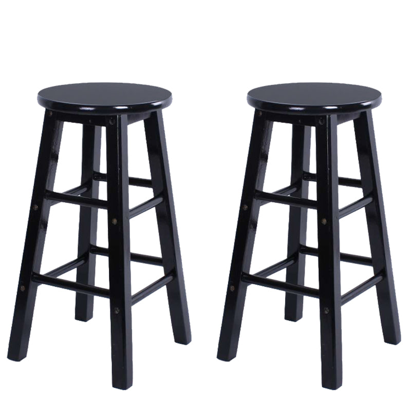 Modern Armless Counter Stool Wood Household Bar Stool with Pedal