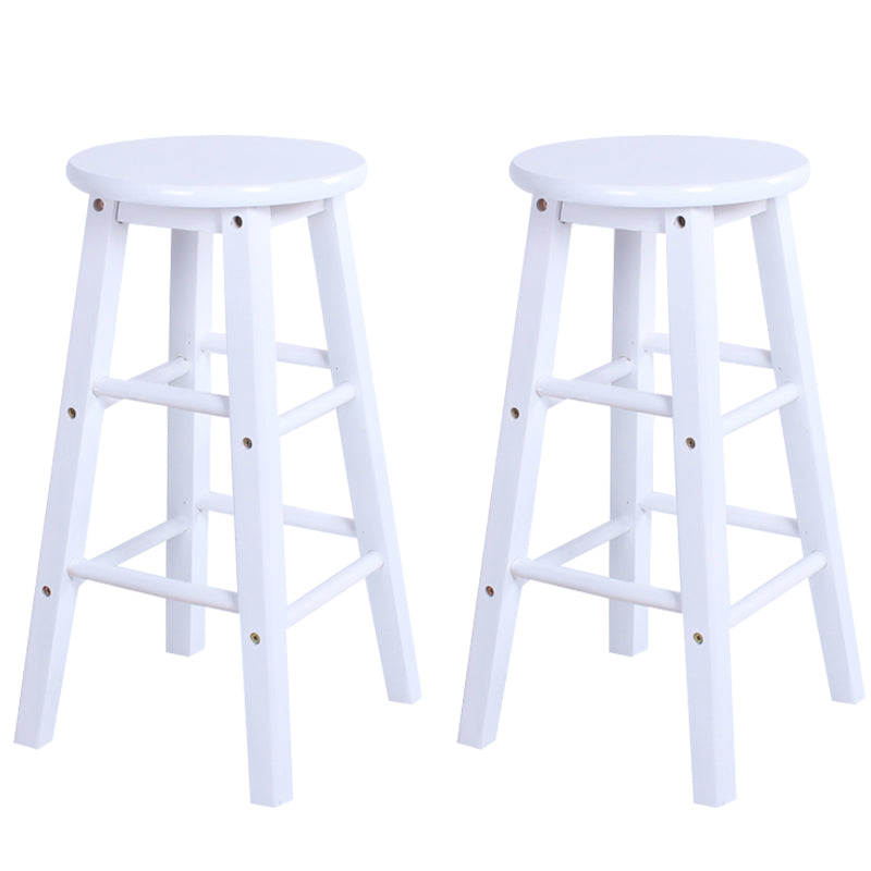 Modern Armless Counter Stool Wood Household Bar Stool with Pedal