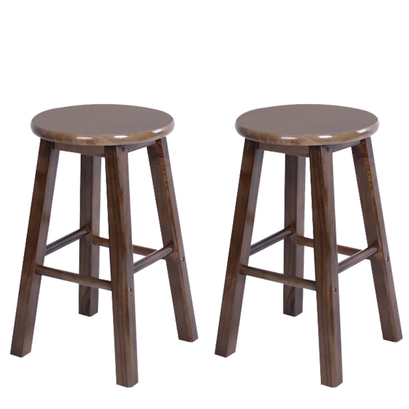 Modern Armless Counter Stool Wood Household Bar Stool with Pedal