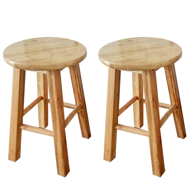 Modern Armless Counter Stool Wood Household Bar Stool with Pedal