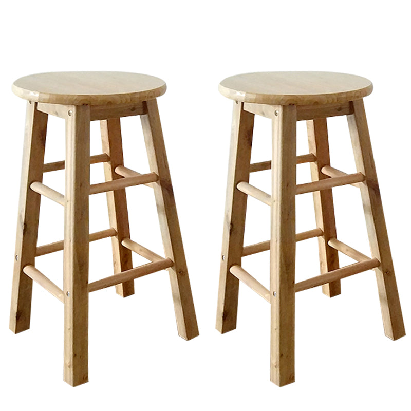 Modern Armless Counter Stool Wood Household Bar Stool with Pedal