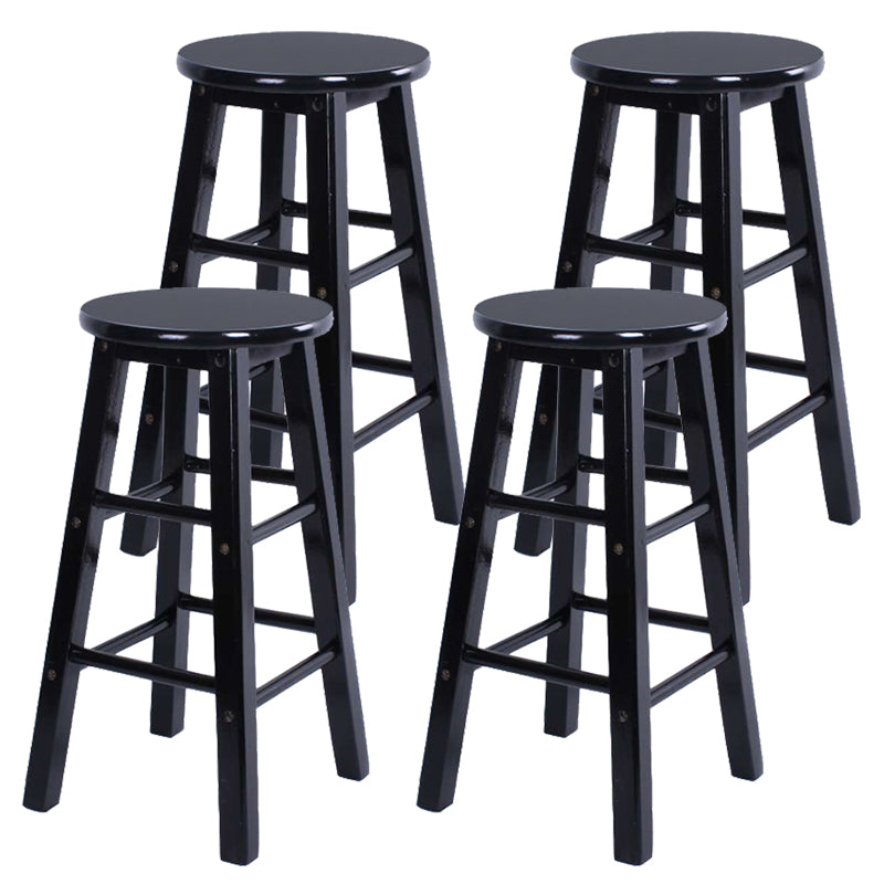 Modern Armless Counter Stool Wood Household Bar Stool with Pedal