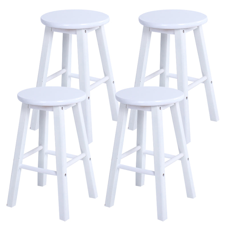 Modern Armless Counter Stool Wood Household Bar Stool with Pedal