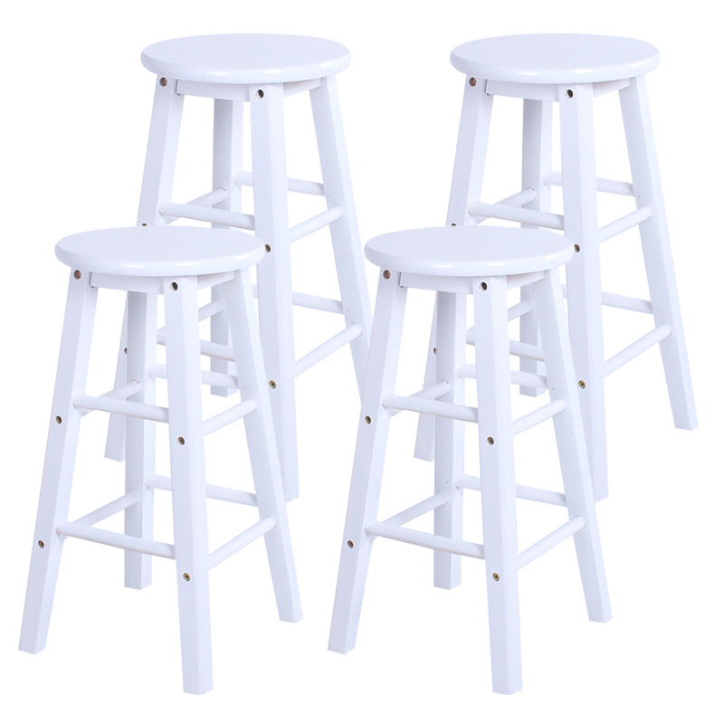Modern Armless Counter Stool Wood Household Bar Stool with Pedal