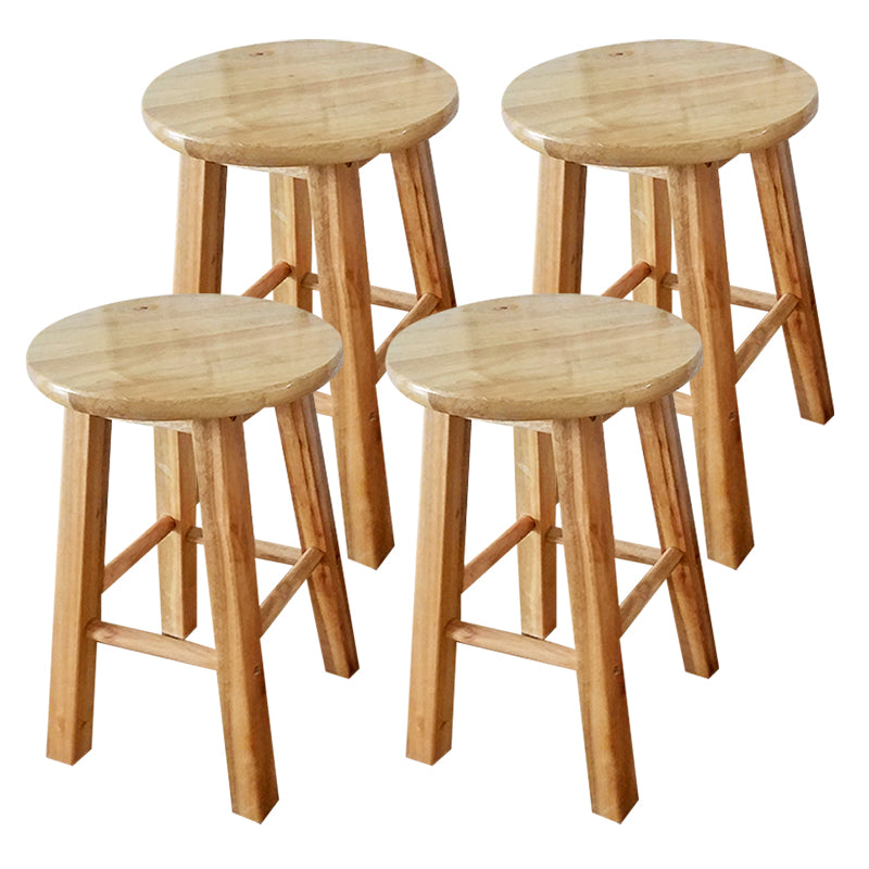 Modern Armless Counter Stool Wood Household Bar Stool with Pedal
