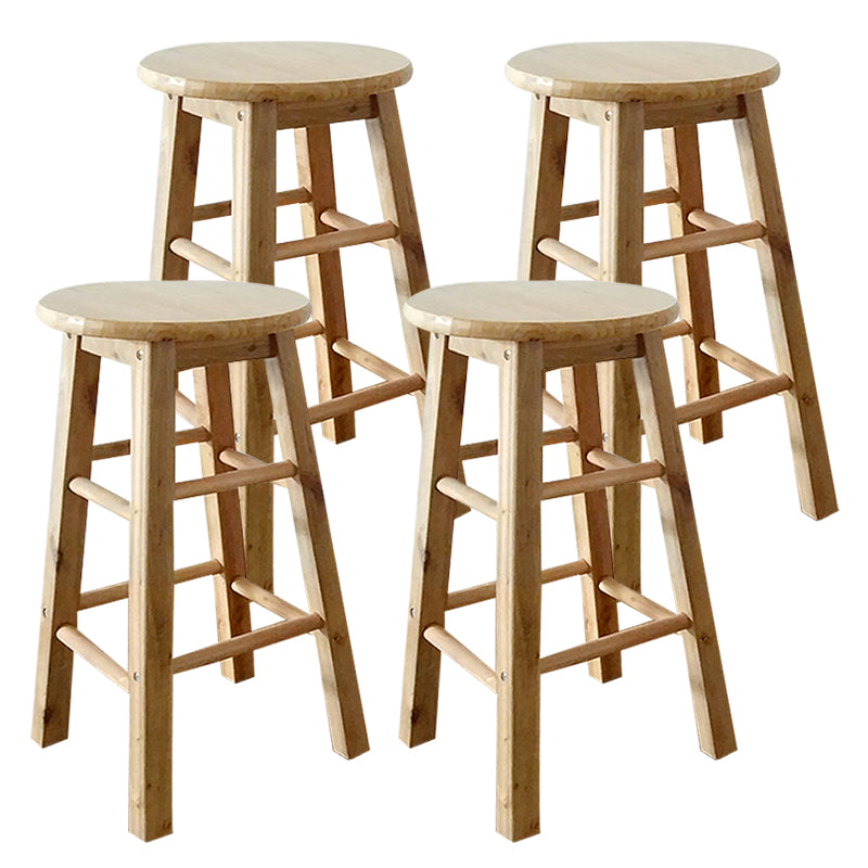 Modern Armless Counter Stool Wood Household Bar Stool with Pedal