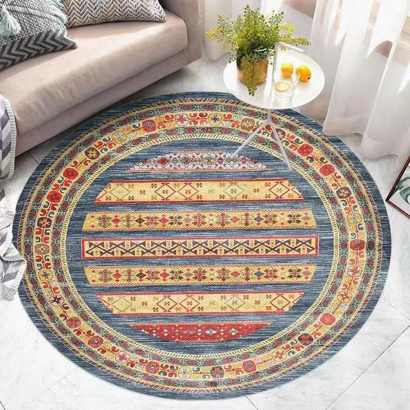 Light Brown Modern Rug Polyester Medallion Rug Washable Rug for Home Decor