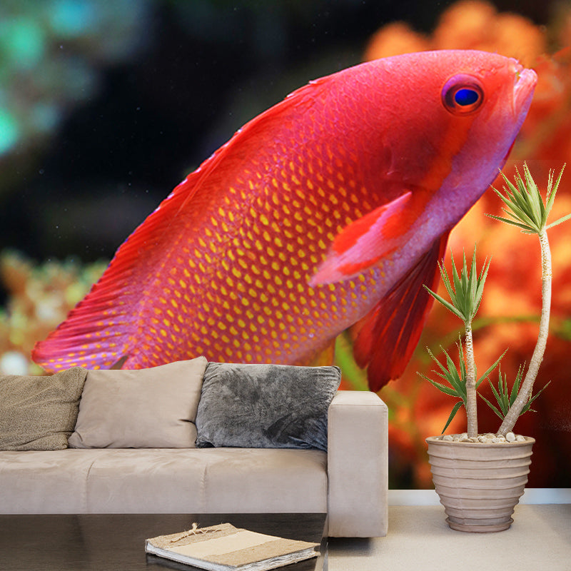 Deep Sea Fish Mural Wallpaper Water Resistant Wall Covering for Children's Bedroom