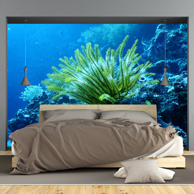 Seabed Mural Wallpaper Mildew Resistant Wall Covering for Children's Bedroom