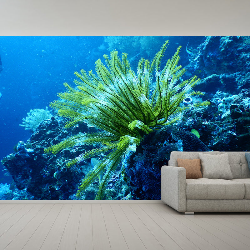 Seabed Mural Wallpaper Mildew Resistant Wall Covering for Children's Bedroom