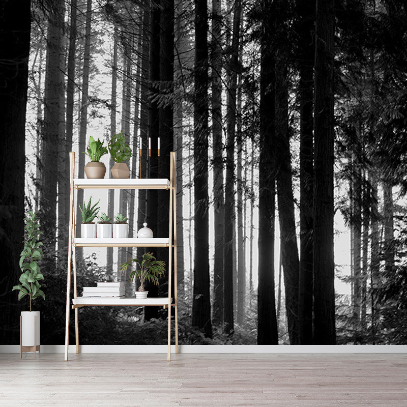 Misty Forest Scenery Water Resistant Wall Decor for Living Room Bedroom