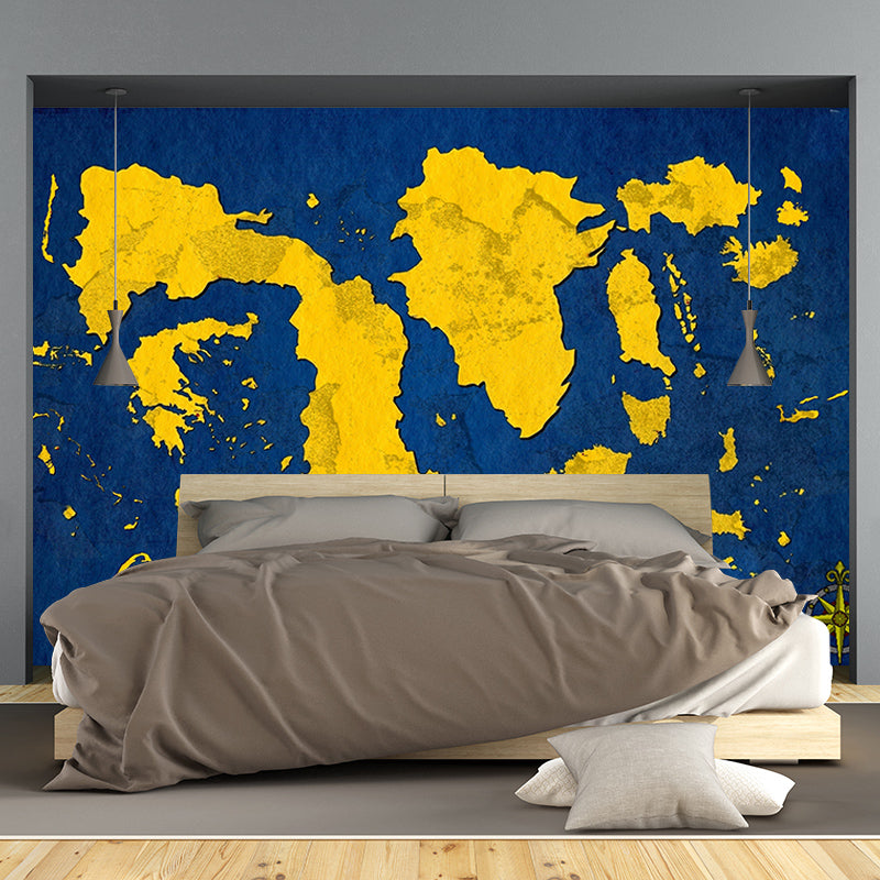 Continent Map Wallpaper Murals for Bedroom Water Resistant, Personalised Size