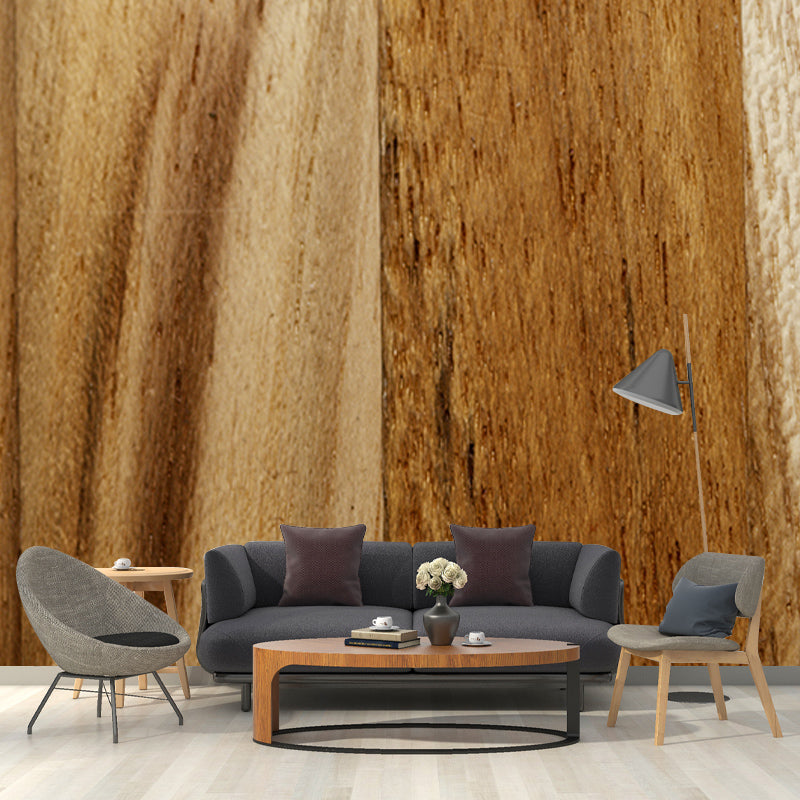Vivid Industrial Wood Grain Mural Decal for Sleeping Room, Custom Size Available