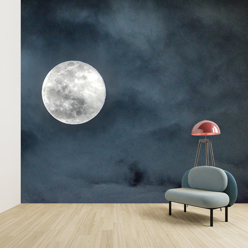 Universe Wall Mural Dark Color Stain Resistant Wall Decor for Reading Room