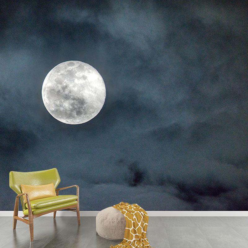 Universe Wall Mural Dark Color Stain Resistant Wall Decor for Reading Room