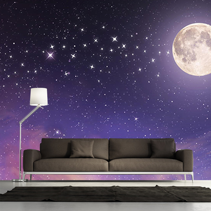 Outer Space Stain Resistant Customized Mural Wallpaper for Living Room Bedroom