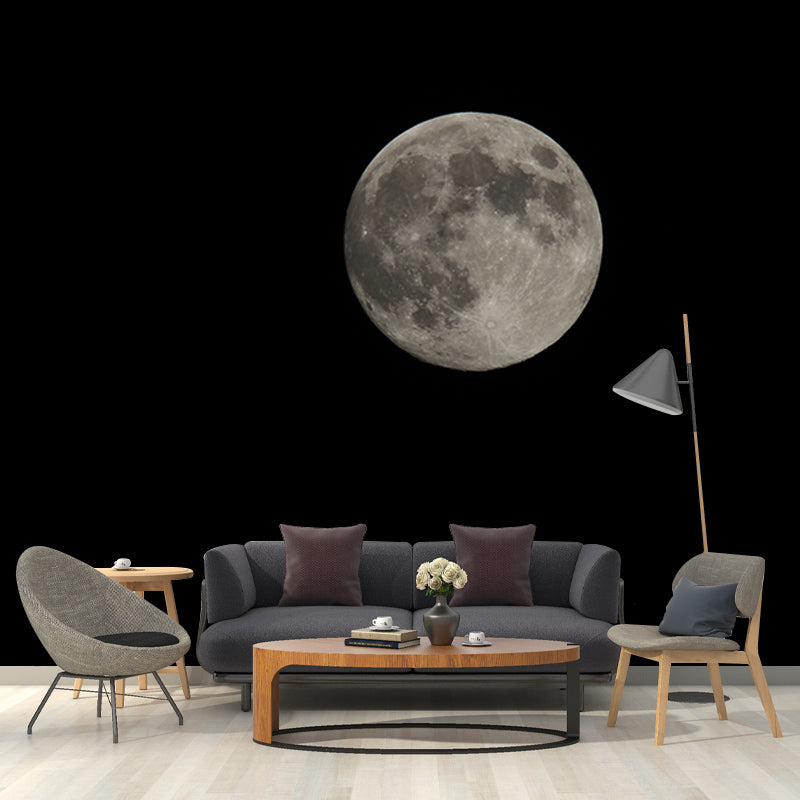 Moon Space Mural Wallpaper for Living Room Waterproof, Made to Measure