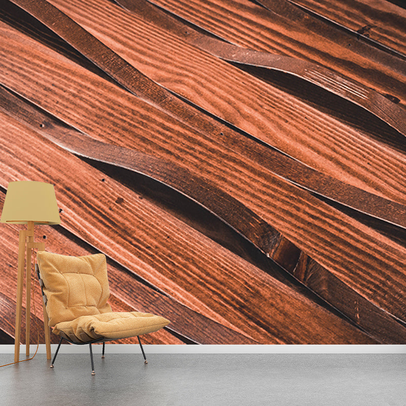 Wood Grain Wall Murals Contemporary Photography Style Wall Art for Bedroom