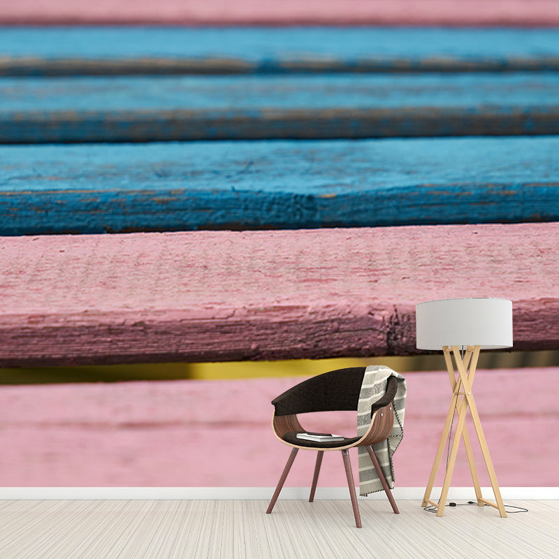 Industrial Wood Grain Mural Wallpaper Mildew Resistant Wall Covering for House Interior