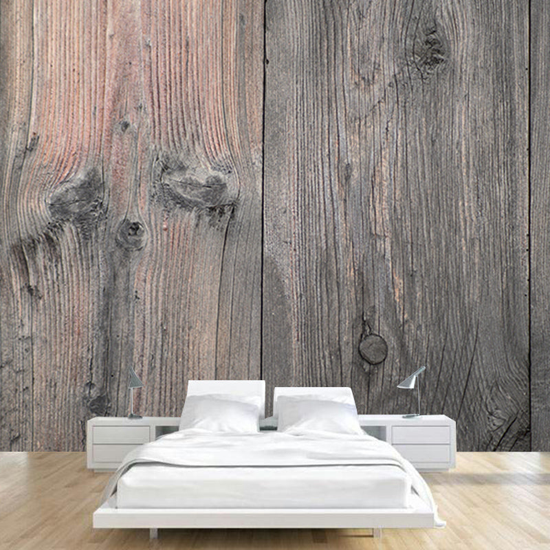 Industrial Wood Grain Mural Wallpaper Mildew Resistant Wall Covering for House Interior