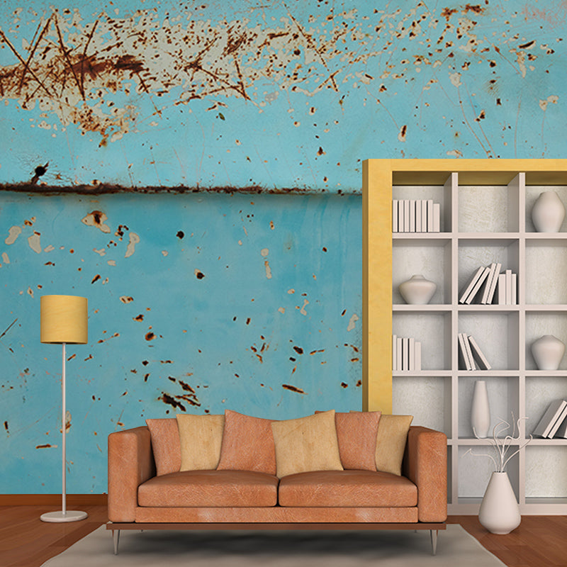 Rusty Metal Mural Wallpaper Stain-Resistant Wall Decor for Living Room
