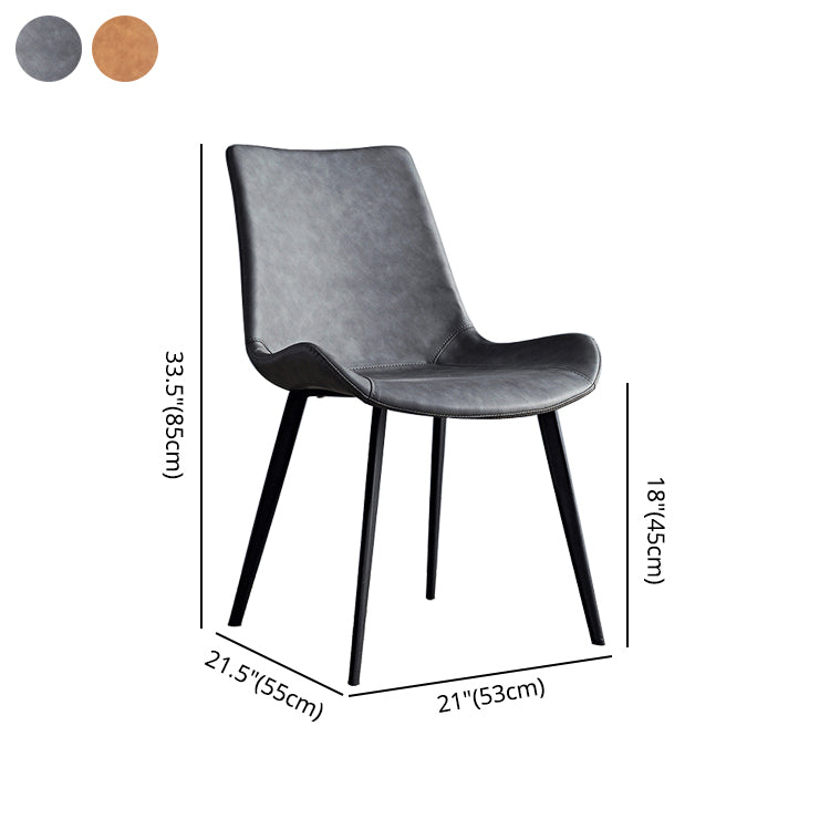Silla de comedor tapizada de metal con respaldo sólido industrial para interiores