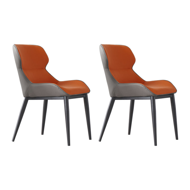 Contemporary Style Dining Room Chairs Dining Wingback Arm Chair with Metal Legs