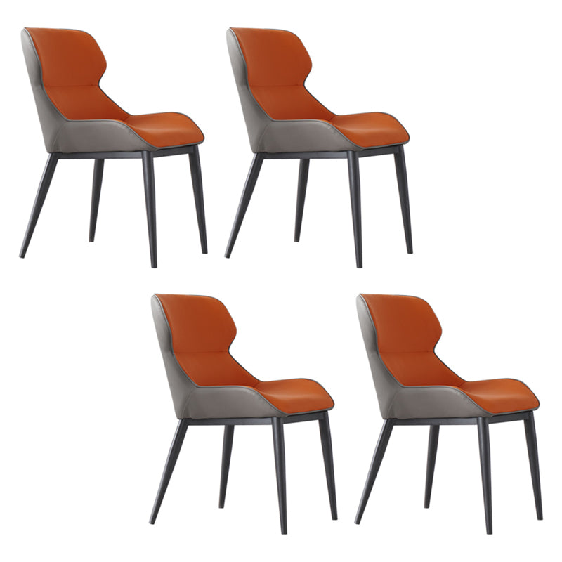 Contemporary Style Dining Room Chairs Dining Wingback Arm Chair with Metal Legs